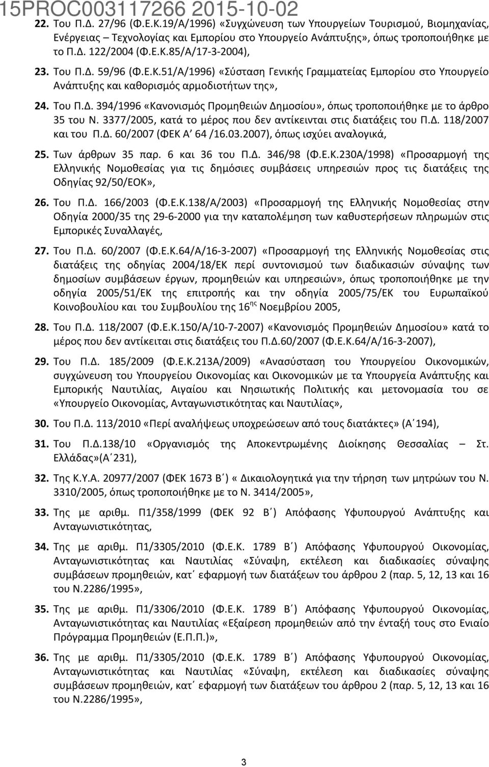 3377/2005, κατά το μέρος που δεν αντίκεινται στις διατάξεις του Π.Δ. 118/2007 και του Π.Δ. 60/2007 (ΦΕΚ 