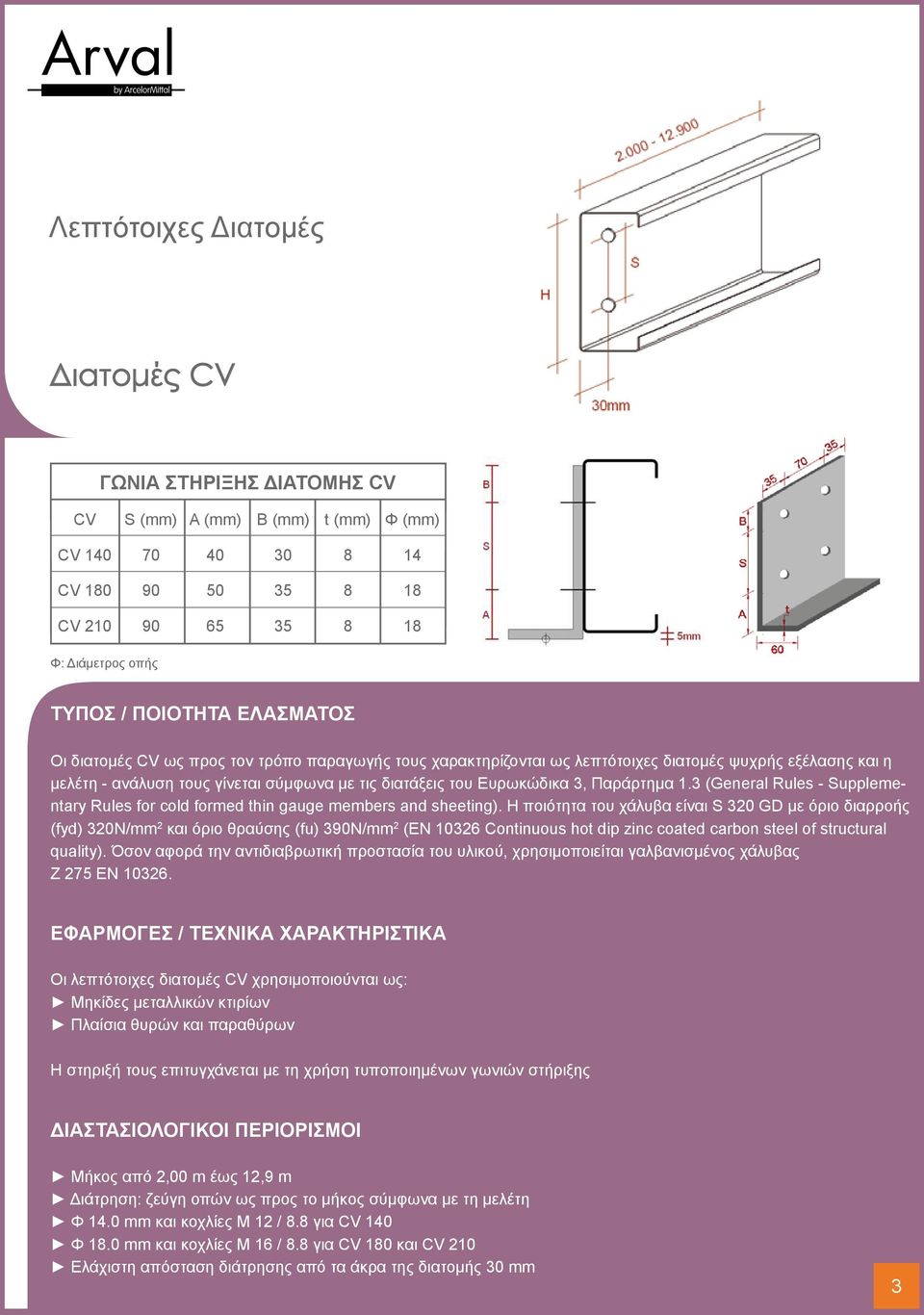 Παράρτημα 1.3 (General Rules - Supplementary Rules for cold formed thin gauge members and sheeting).