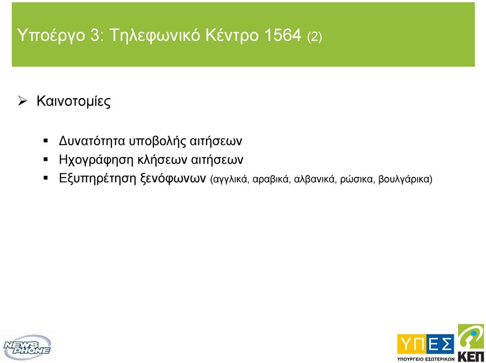 Ηχογράφηση κλήσεων αιτήσεων Εξυπηρέτηση