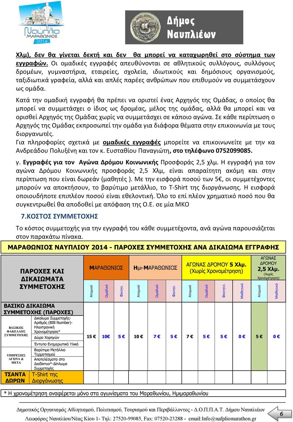 ανθρώπων που επιθυμούν να συμμετάσχουν ως ομάδα.