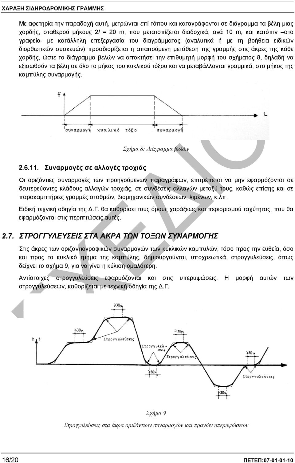 να αποκτήσει την επιθυµητή µορφή του σχήµατος 8, δηλαδή να εξισωθούν τα βέλη σε όλο το µήκος του κυκλικού τόξου και να µεταβάλλονται γραµµικά, στο µήκος της καµπύλης συναρµογής.