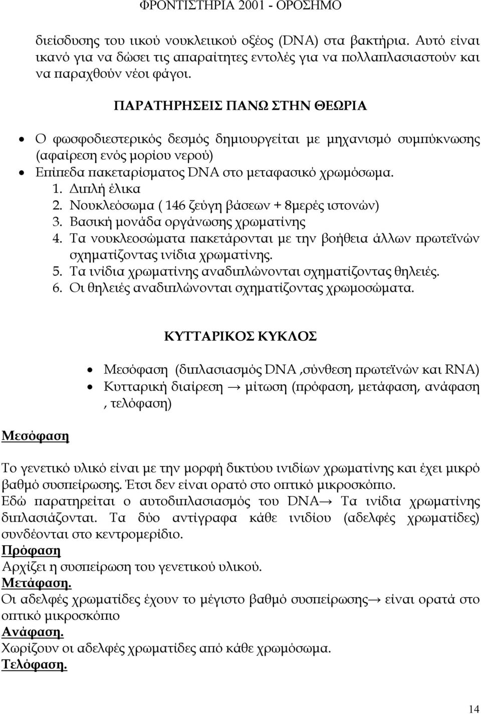 Νουκλεόσωµα ( 146 ζεύγη βάσεων + 8µερές ιστονών) 3. Βασική µονάδα οργάνωσης χρωµατίνης 4. Τα νουκλεοσώµατα ακετάρονται µε την βοήθεια άλλων ρωτεϊνών σχηµατίζοντας ινίδια χρωµατίνης. 5.