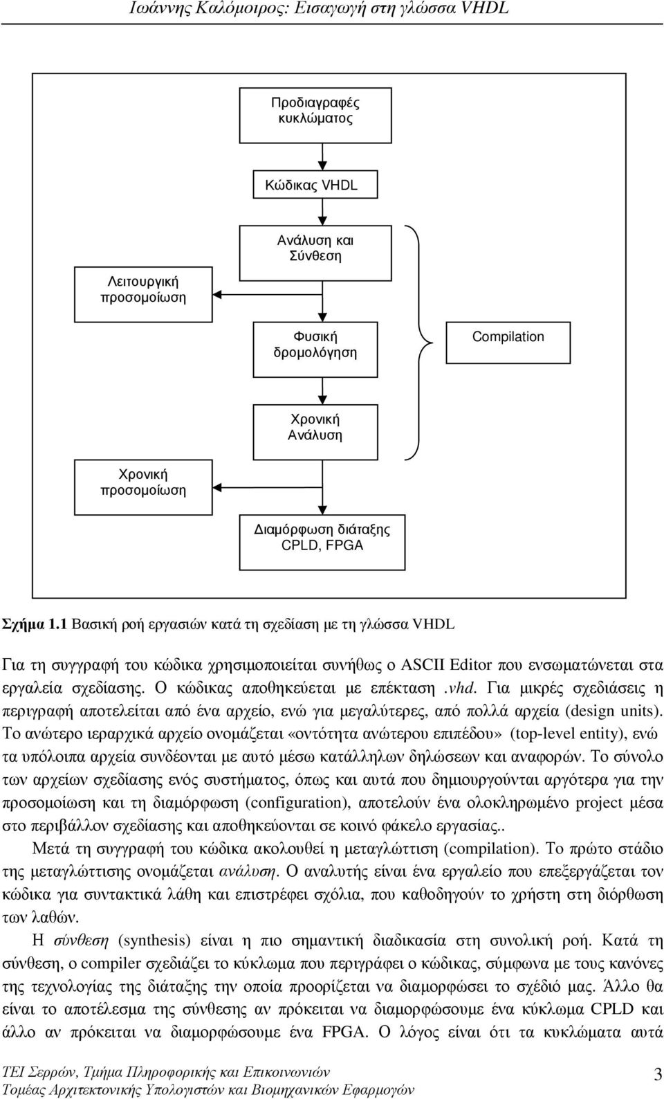 vhd. Για µικρές σχεδιάσεις η περιγραφή αποτελείται από ένα αρχείο, ενώ για µεγαλύτερες, από πολλά αρχεία (design units).