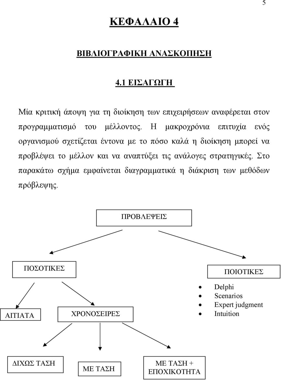 Η μακροχρόνια επιτυχία ενός οργανισμού σχετίζεται έντονα με το πόσο καλά η διοίκηση μπορεί να προβλέψει το μέλλον και να