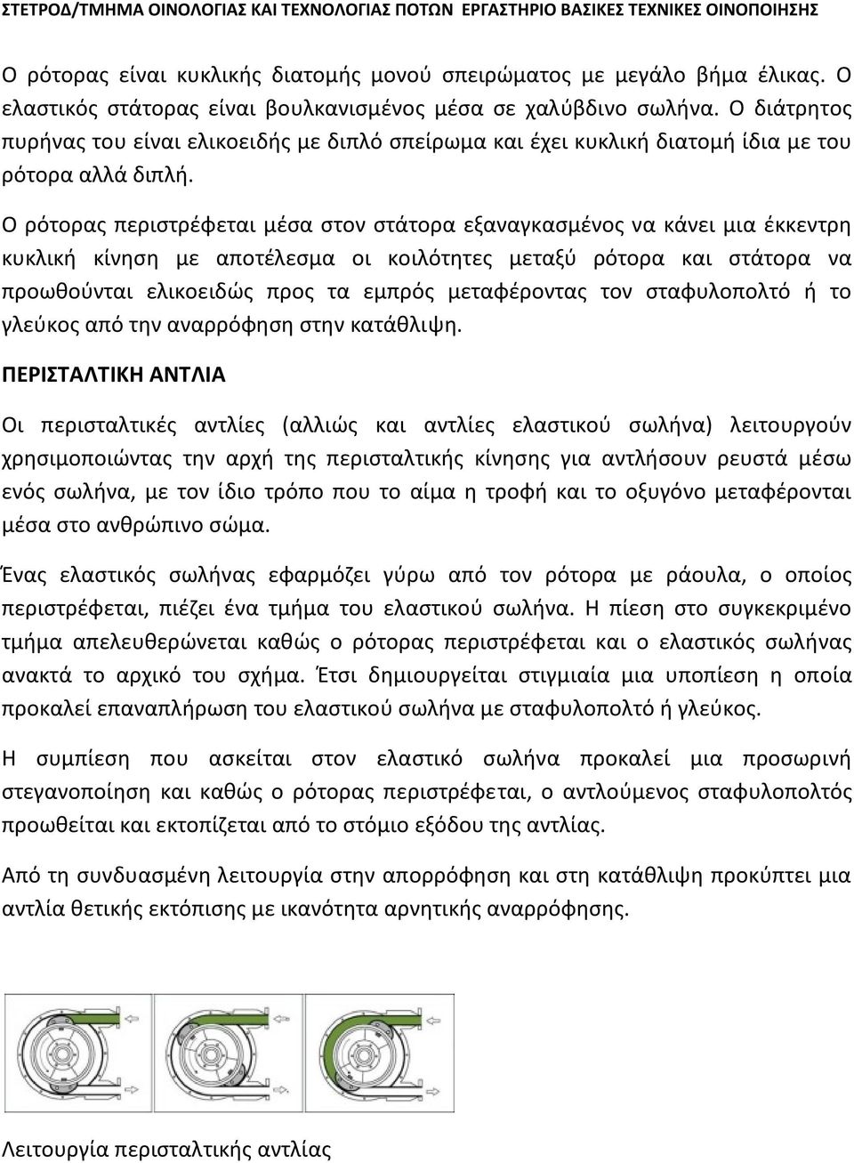 Ο ρότορας περιστρέφεται μέσα στον στάτορα εξαναγκασμένος να κάνει μια έκκεντρη κυκλική κίνηση με αποτέλεσμα οι κοιλότητες μεταξύ ρότορα και στάτορα να προωθούνται ελικοειδώς προς τα εμπρός