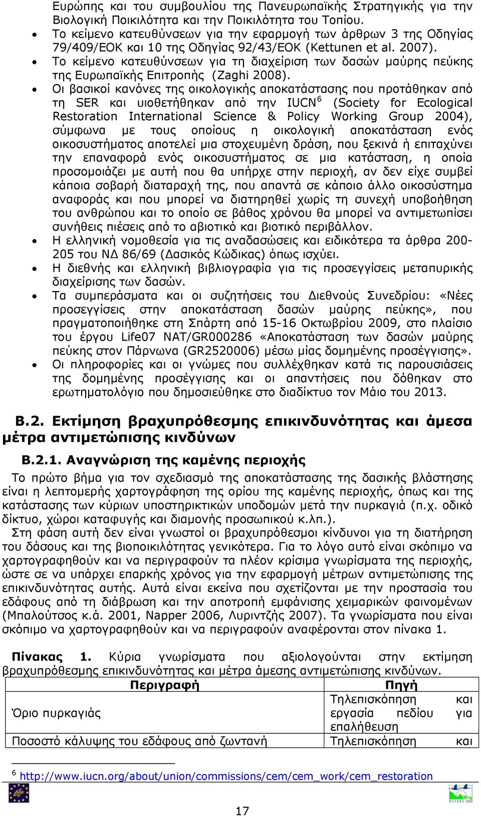 Το κείμενο κατευθύνσεων για τη διαχείριση των δασών μαύρης πεύκης της Ευρωπαϊκής Επιτροπής (Zaghi 2008).