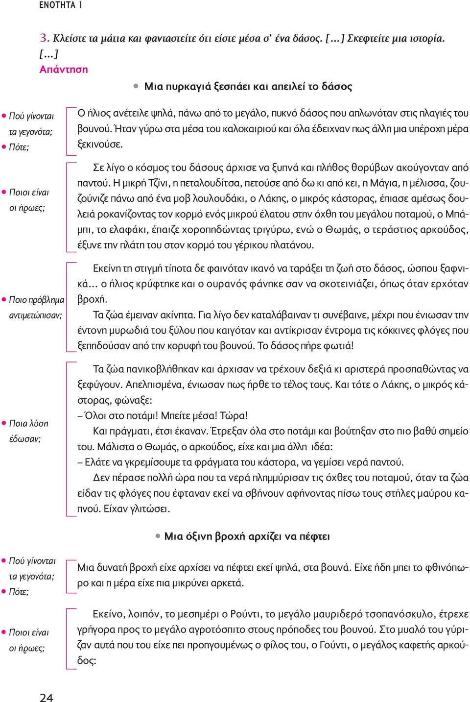 το μεγάλο, πυκνό δάσος που απλωνόταν στις πλαγιές του βουνού. Ήταν γύρω στα μέσα του καλοκαιριού και όλα έδειχναν πως άλλη μια υπέροχη μέρα ξεκινούσε.