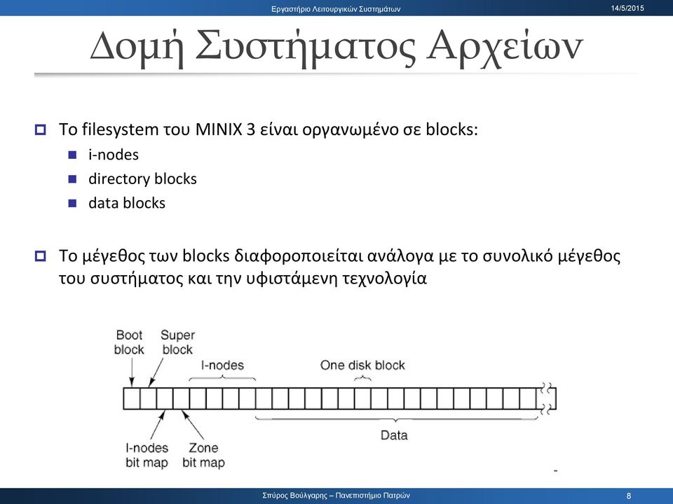 blocks Το μέγεθος των blocks διαφοροποιείται ανάλογα με