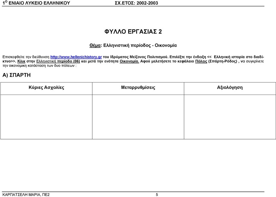 Κλικ στην Ελληνιστική περίοδο (06) και μετά την ενότητα Οικονομία.