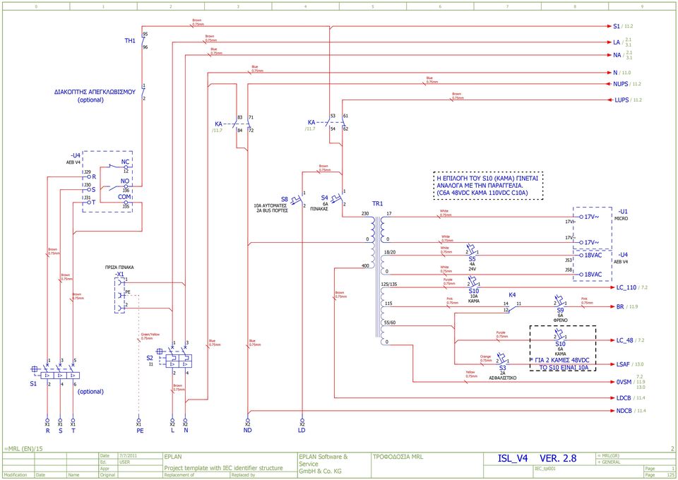 (CA 8VDC ΚΑΜΑ 0VDC C0A) S8 S 0A ΑΥΤΟΜΑΤΕΣ A TR Α BUS ΠΟΡΤΕΣ ΠΙΝΑΚΑΣ White 0 -U V~ MICRO V~ ΠΡΙΖΑ ΠΙΝΑΚΑ -X PE 0 00 0 8/0 0 / /0 White White White Purple Pink S A V S0 0A ΚΑΜΑ K