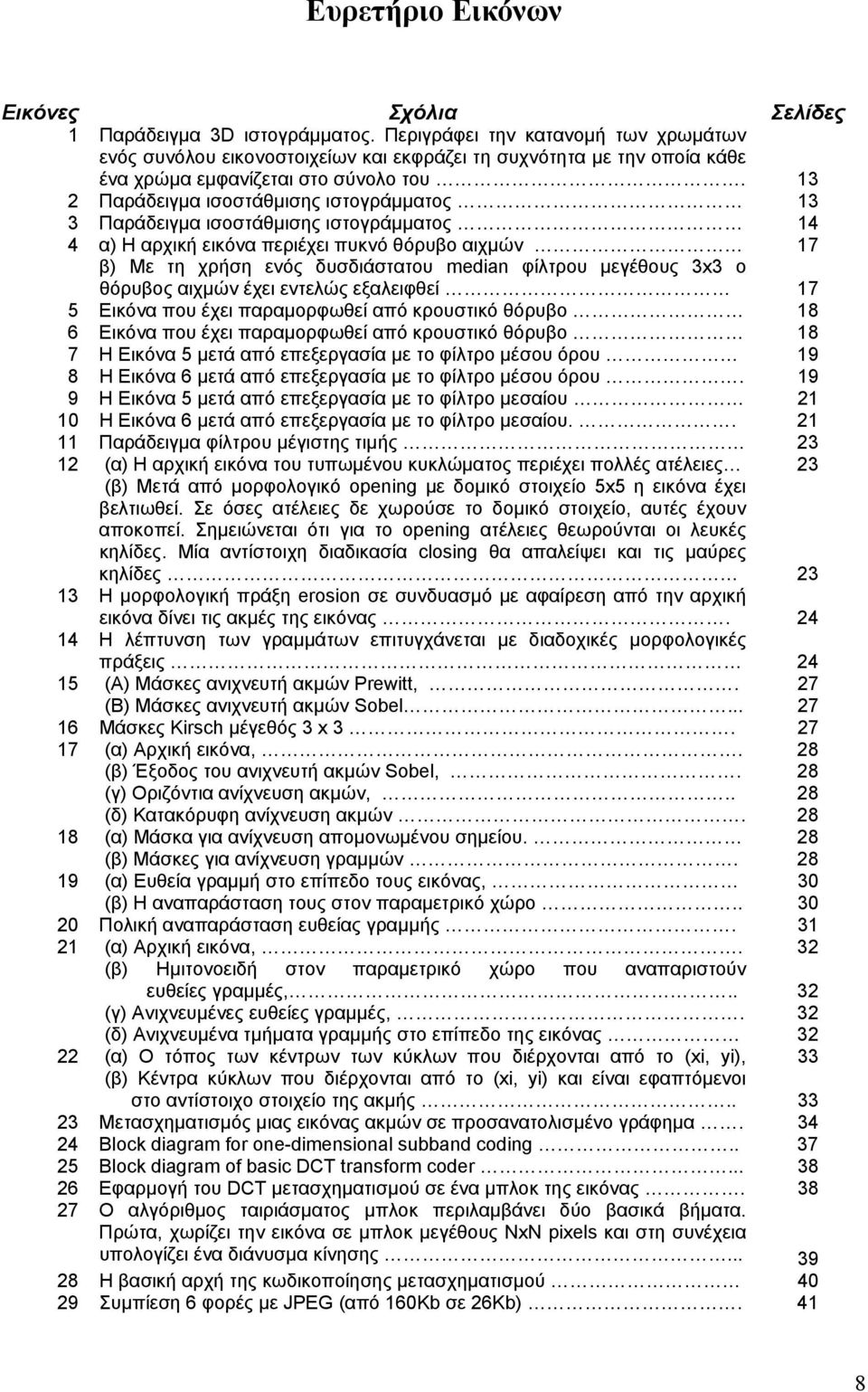 13 2 Παράδειγμα ισοστάθμισης ιστογράμματος 13 3 Παράδειγμα ισοστάθμισης ιστογράμματος 14 4 α) Η αρχική εικόνα περιέχει πυκνό θόρυβο αιχμών β) Με τη χρήση ενός δυσδιάστατου median φίλτρου μεγέθους 3x3