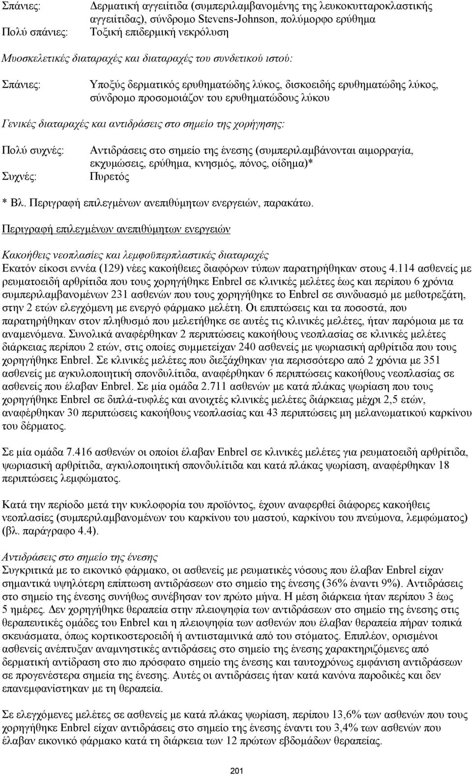 αντιδράσεις στο σημείο της χορήγησης: Πολύ συχνές: Συχνές: Αντιδράσεις στο σημείο της ένεσης (συμπεριλαμβάνονται αιμορραγία, εκχυμώσεις, ερύθημα, κνησμός, πόνος, οίδημα)* Πυρετός * Βλ.