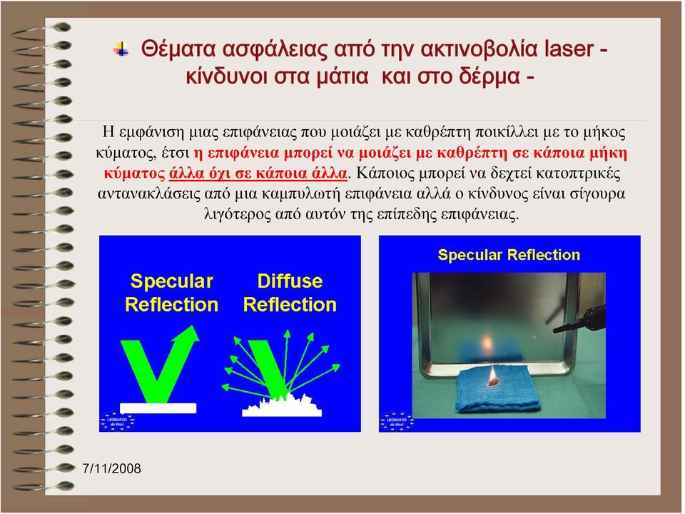 με καθρέπτη σε κάποια μήκη κύματος άλλα όχι σε κάποια άλλα.