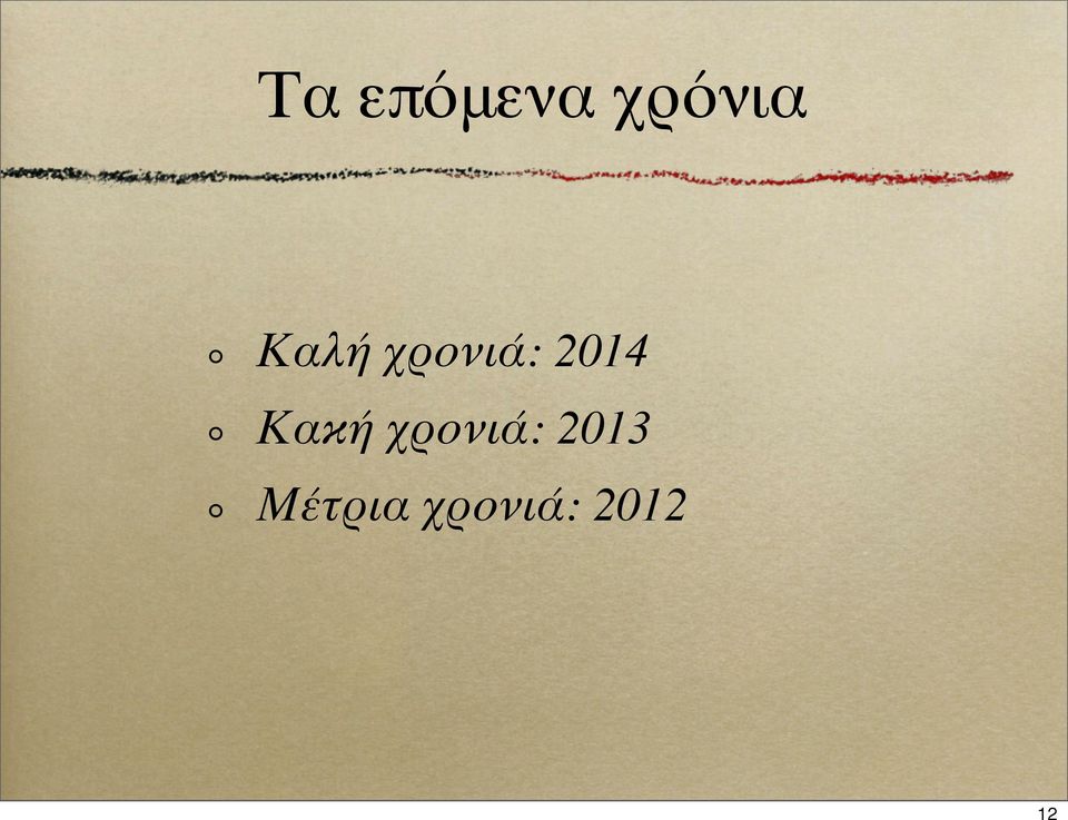 Κακή χρονιά: 2013