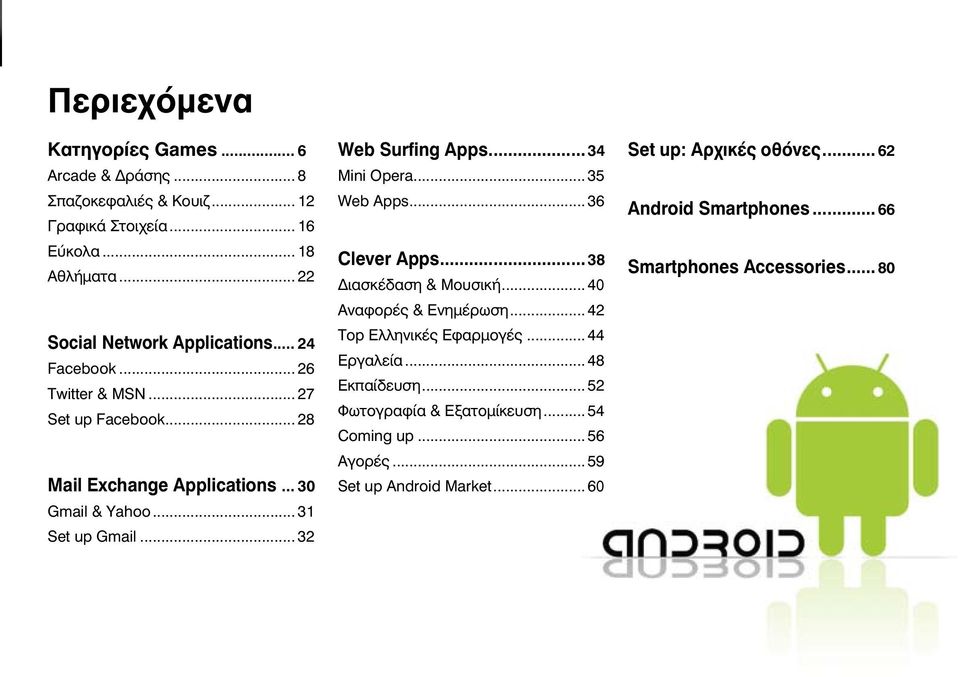 .. 34 Mini Opera... 35 Web Apps... 36 Clever Apps... 38 Διασκέδαση & Μουσική... 40 Αναφορές & Ενημέρωση... 42 Top Ελληνικές Εφαρμογές... 44 Εργαλεία... 48 Εκπαίδευση.