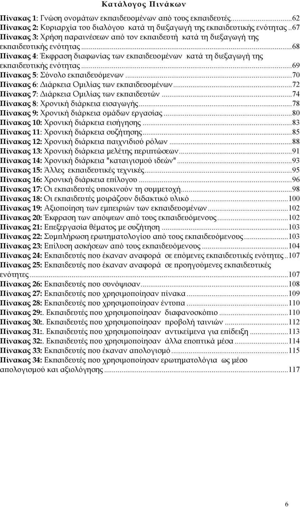 ..69 Πίνακας 5: Σύνολο εκπαιδευόμενων...70 Πίνακας 6: Διάρκεια Ομιλίας των εκπαιδευομένων...72 Πίνακας 7: Διάρκεια Ομιλίας των εκπαιδευτών...74 Πίνακας 8: Χρονική διάρκεια εισαγωγής.