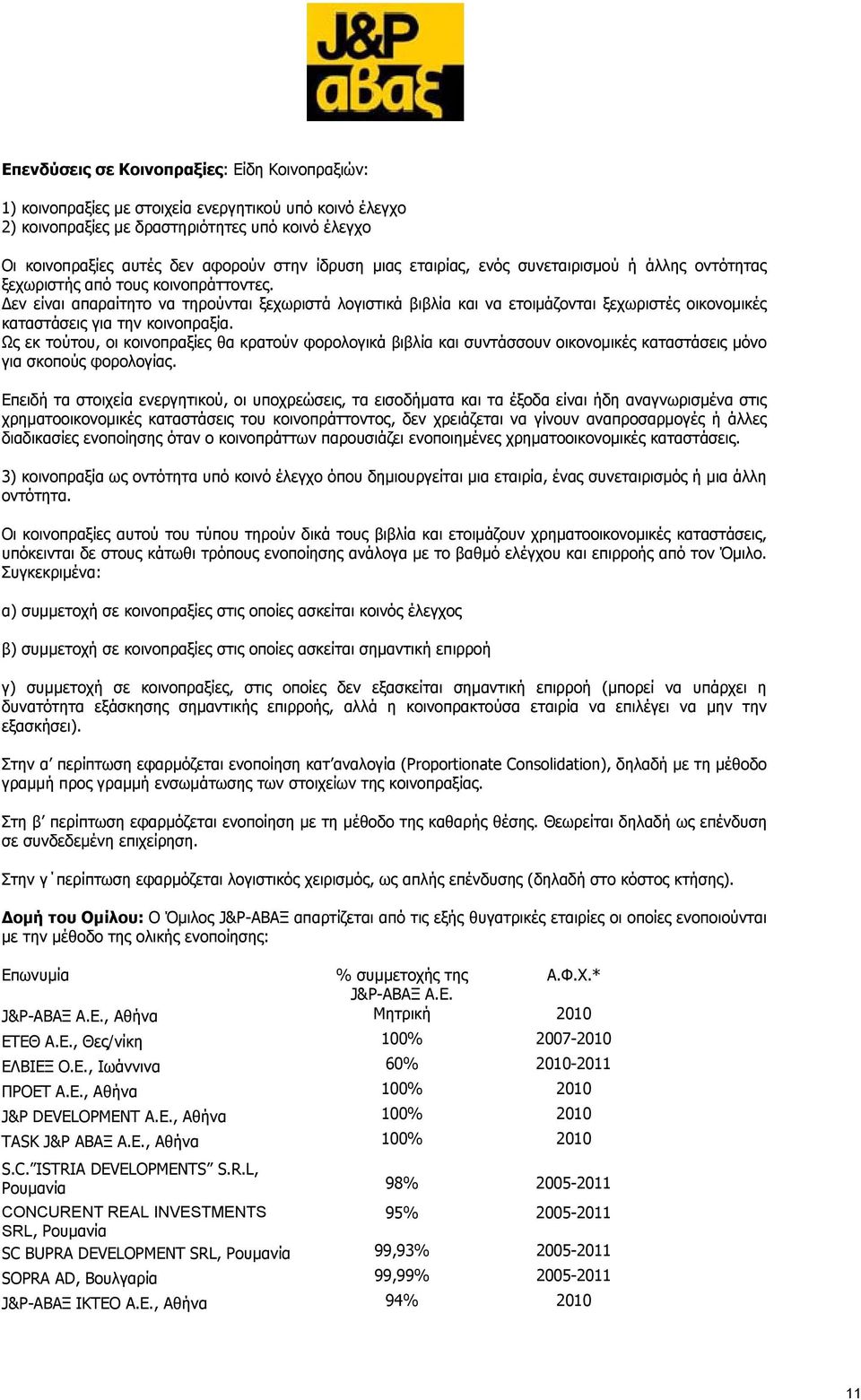 Δεν είναι απαραίτητο να τηρούνται ξεχωριστά λογιστικά βιβλία και να ετοιμάζονται ξεχωριστές οικονομικές καταστάσεις για την κοινοπραξία.