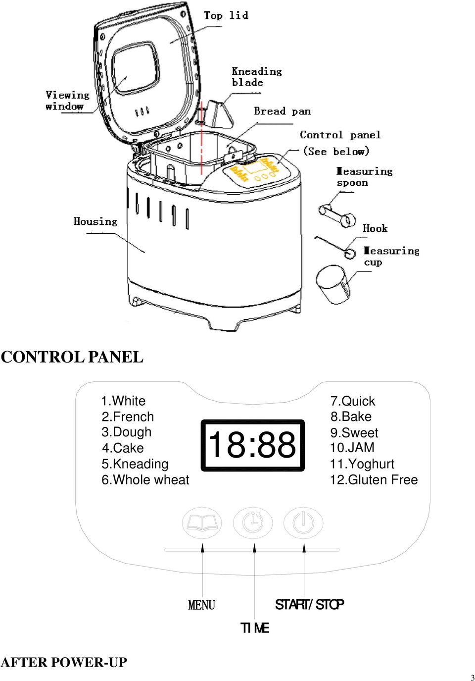 Quick 8.Bake 9.Sweet 10.JAM 11.Yoghurt 12.