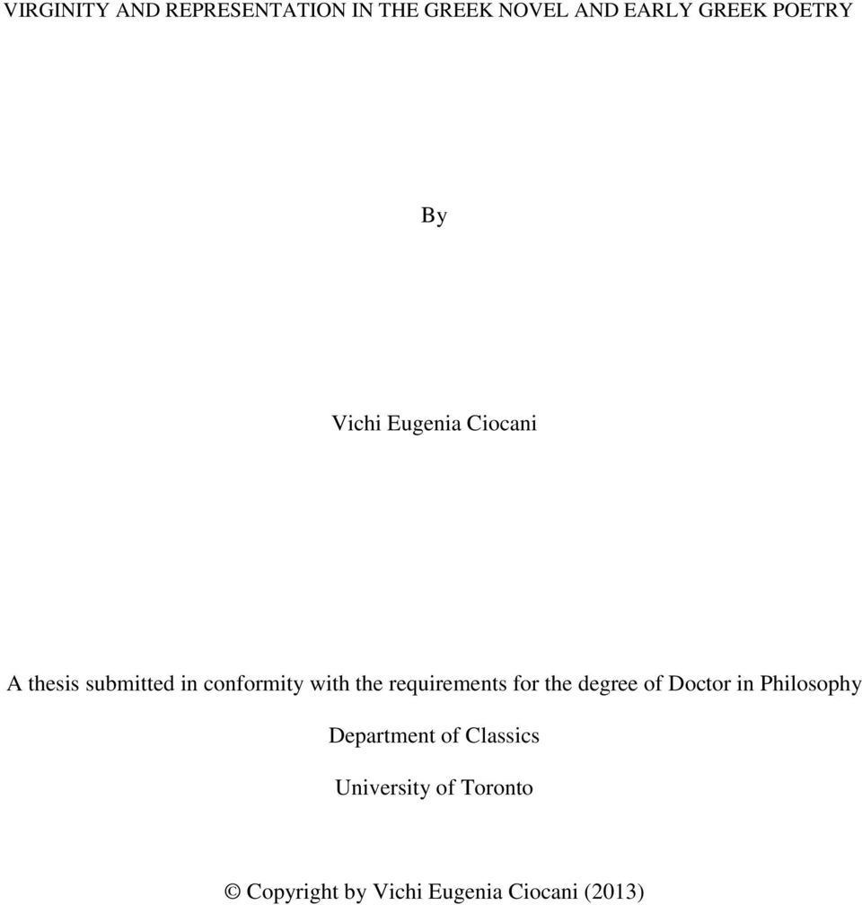 with the requirements for the degree of Doctor in Philosophy