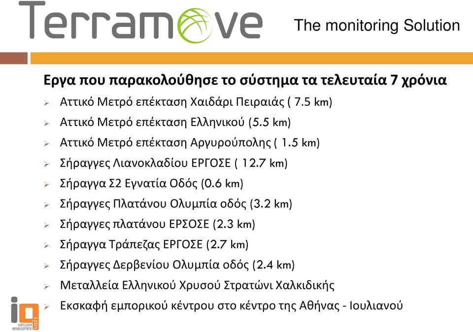 7 km) Σήραγγα Σ2 Εγνατία Οδός (0.6 km) Σήραγγες Πλατάνου Ολυμπία οδός (3.2 km) Σήραγγες πλατάνου ΕΡΣΟΣΕ (2.