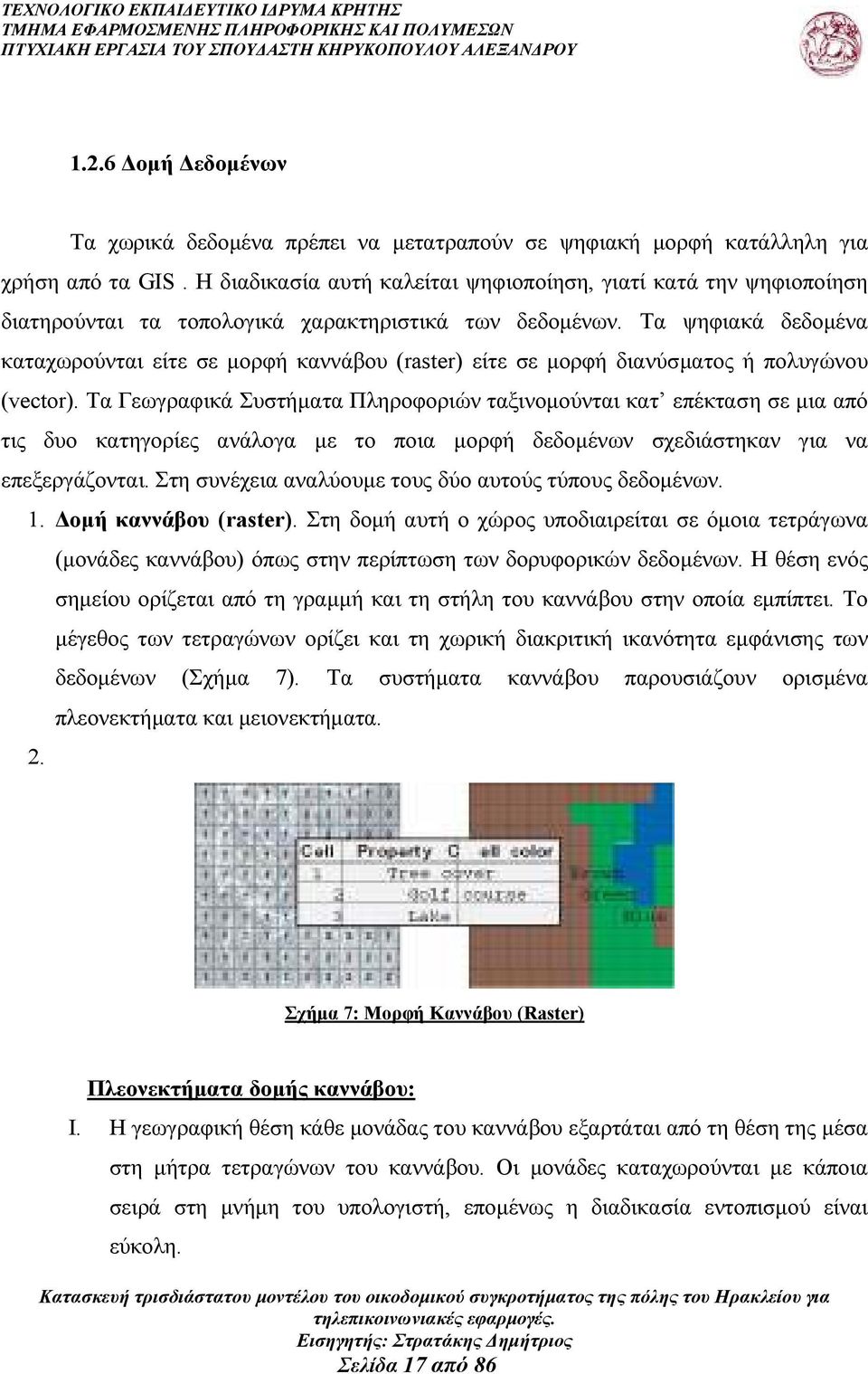 Τα ψηφιακά δεδοµένα καταχωρούνται είτε σε µορφή καννάβου (raster) είτε σε µορφή διανύσµατος ή πολυγώνου (vector).