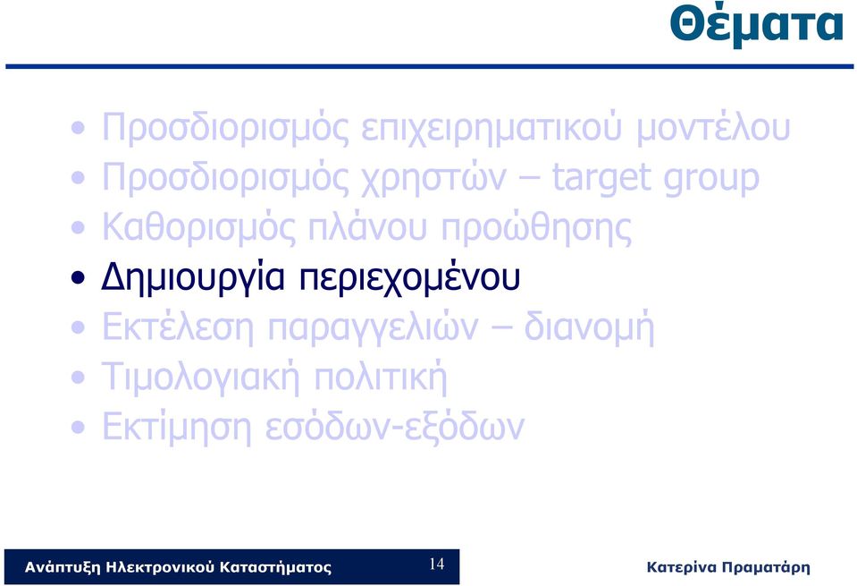 πλάνου προώθησης Δημιουργία περιεχομένου Εκτέλεση