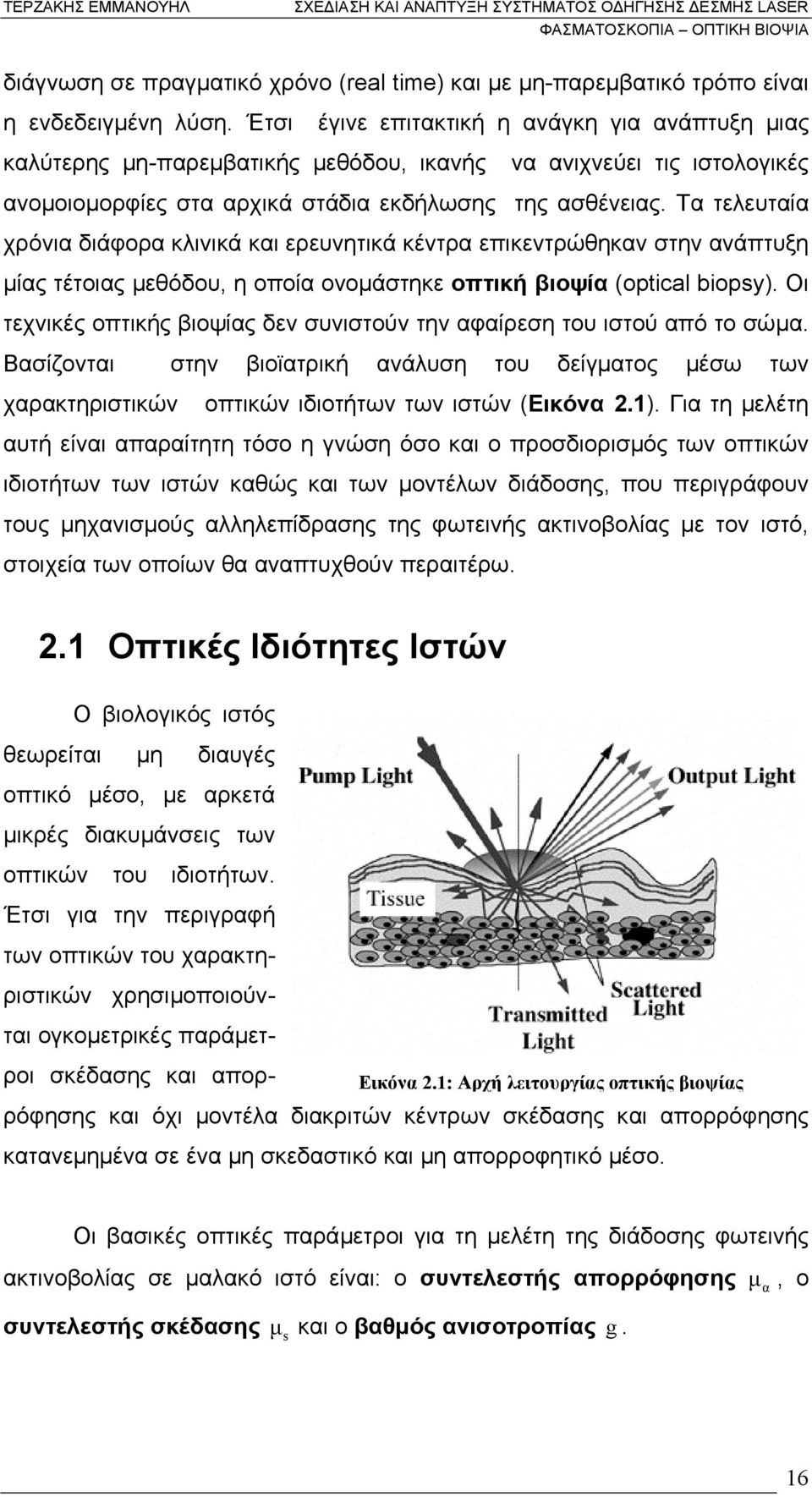 Τα τελευταία χρόνια διάφορα κλινικά και ερευνητικά κέντρα επικεντρώθηκαν στην ανάπτυξη µίας τέτοιας µεθόδου, η οποία ονοµάστηκε οπτική βιοψία (optical biopsy).