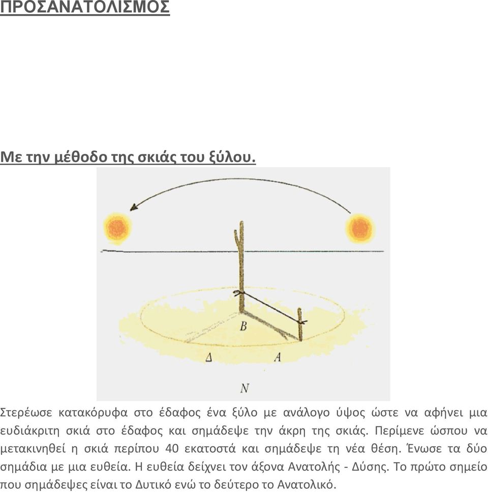 σημάδεψε την άκρη της σκιάς.