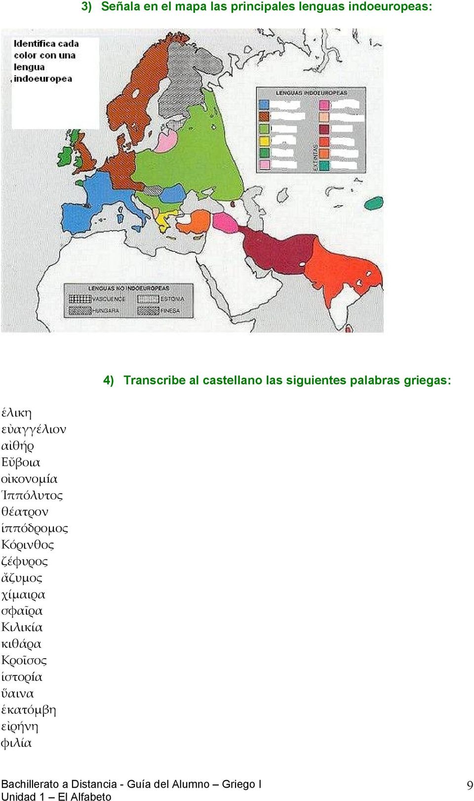 al castellano las siguientes