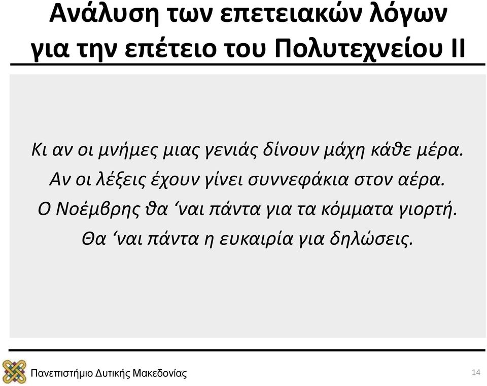 Αν οι λέξεις έχουν γίνει συννεφάκια στον αέρα.