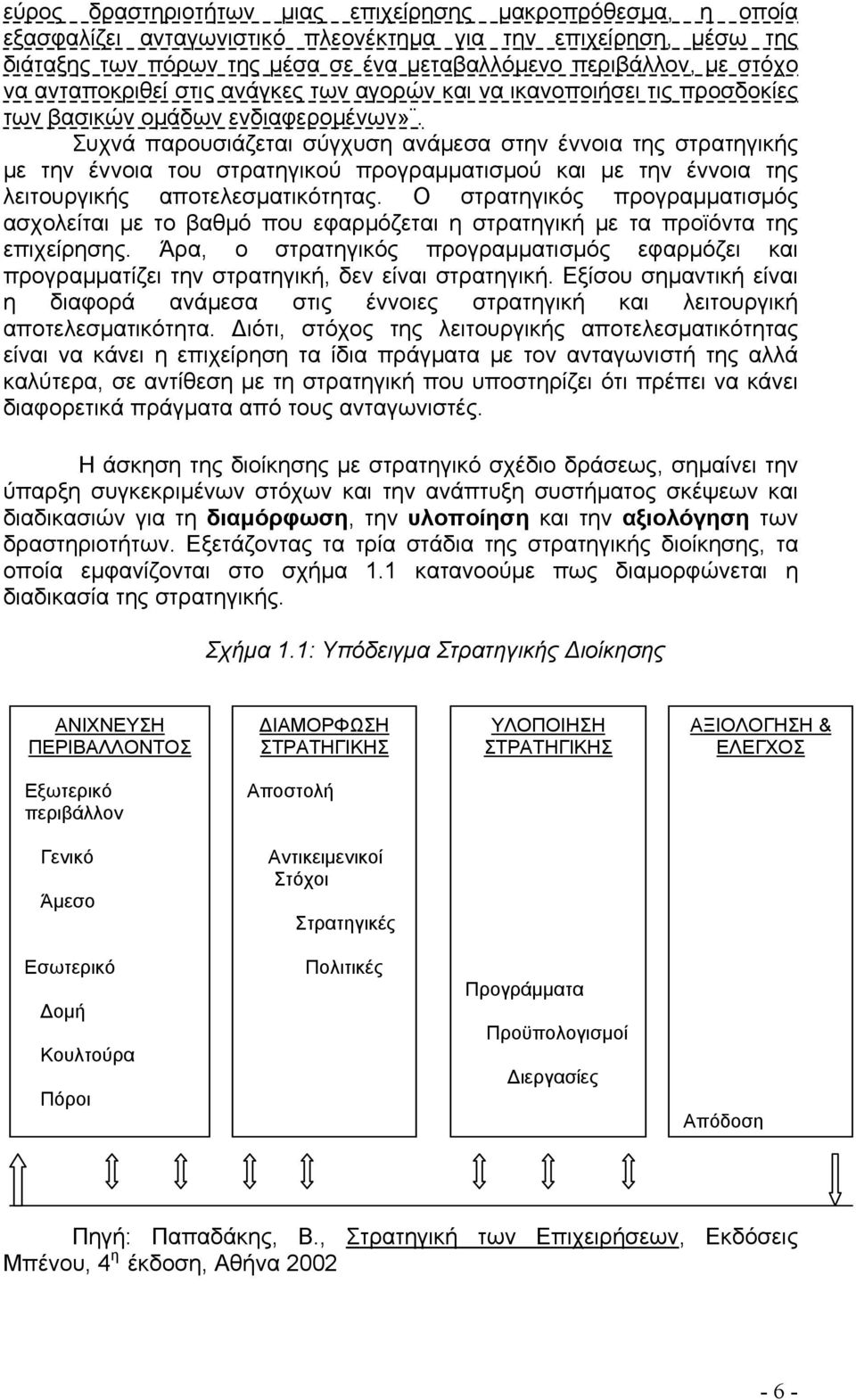 Συχνά παρουσιάζεται σύγχυση ανάμεσα στην έννοια της στρατηγικής με την έννοια του στρατηγικού προγραμματισμού και με την έννοια της λειτουργικής αποτελεσματικότητας.