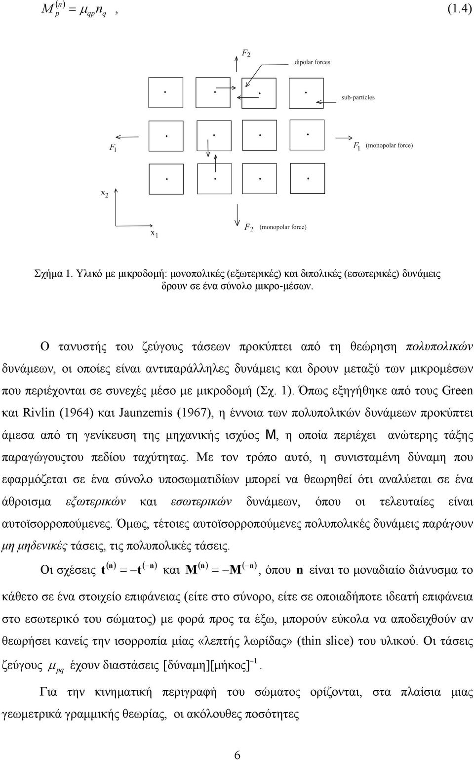 Όπως ξηγήθηκ από τους reen και Rvln (1964) και Jaunzems (1967), η έννοια των πολυπολικών δυνάμων προκύπτι άμσα από τη γνίκυση της μηχανικής ισχύος M, η οποία πριέχι ανώτρης τάξης παραγώγουςτου πδίου