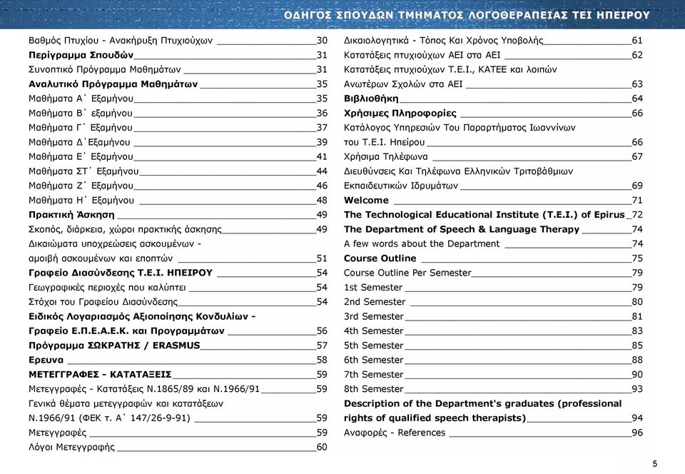 διάρκεια, χώροι πρακτικής άσκησης 49 Δικαιώματα υποχρεώσεις ασκουμένων - αμοιβή ασκουμένων και εποπτών 51 Γραφείο Διασύνδεσης Τ.Ε.Ι.