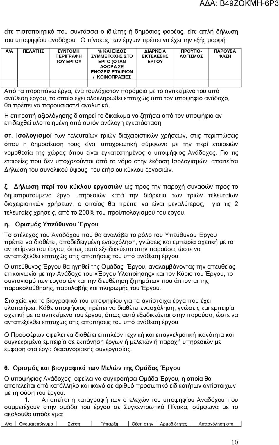 ΠΡΟΫΠΟ- ΛΟΓΙΣΜΟΣ ΠΑΡΟΥΣΑ ΦΑΣΗ Από τα παραπάνω έργα, ένα τουλάχιστον παρόµοιο µε το αντικείµενο του υπό ανάθεση έργου, το οποίο έχει ολοκληρωθεί επιτυχώς από τον υποψήφιο ανάδοχο, θα πρέπει να