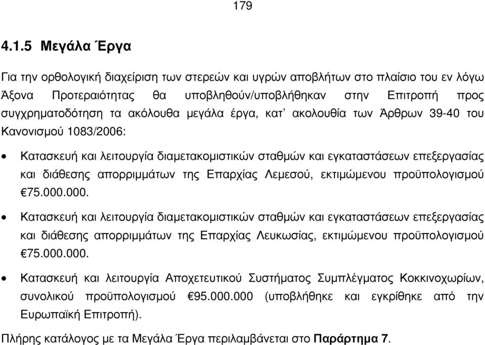 Λεμεσού, εκτιμώμενου προϋπολογισμού 75.000.