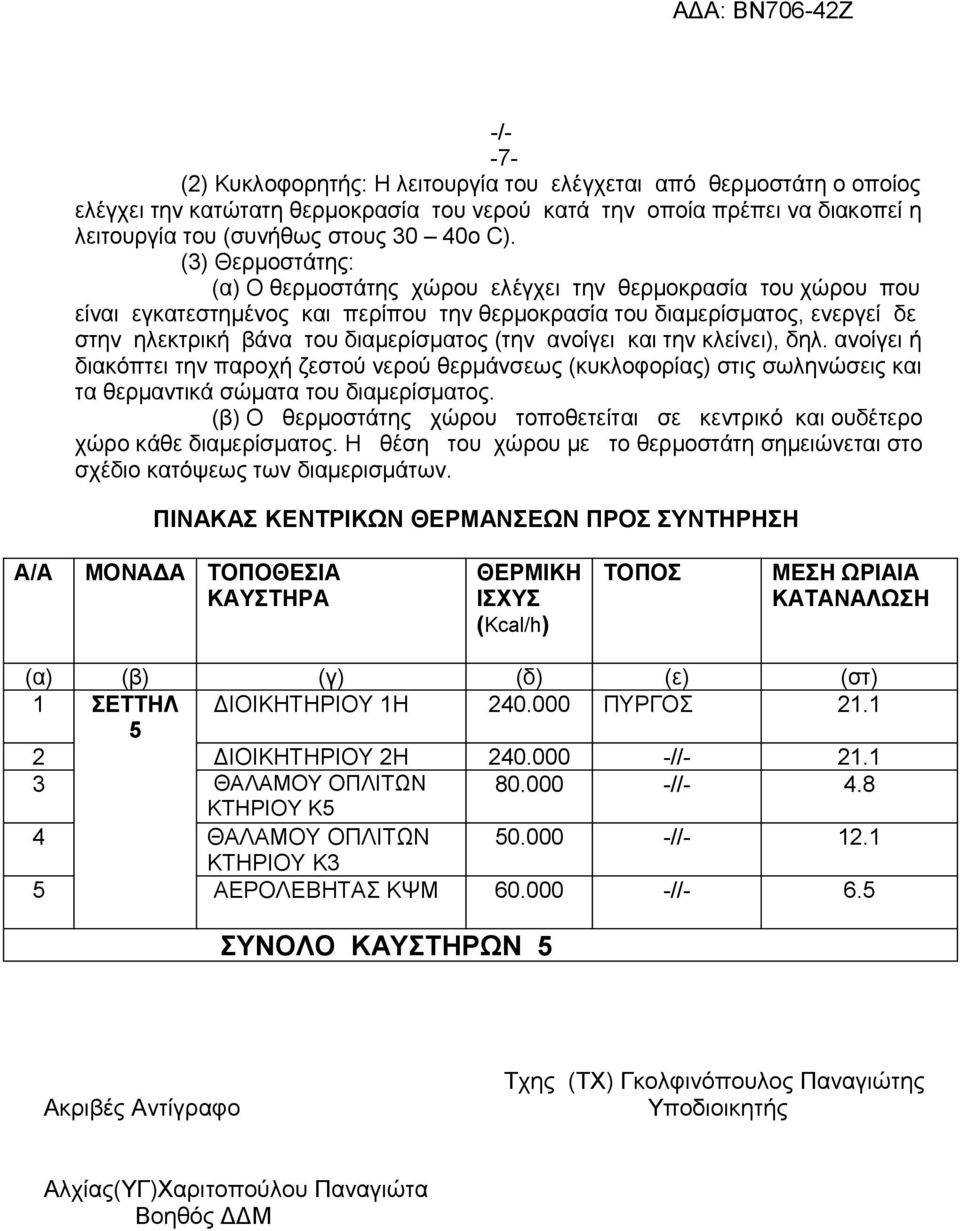 (την ανοίγει και την κλείνει), δηλ. ανοίγει ή διακόπτει την παροχή ζεστού νερού θερμάνσεως (κυκλοφορίας) στις σωληνώσεις και τα θερμαντικά σώματα του διαμερίσματος.