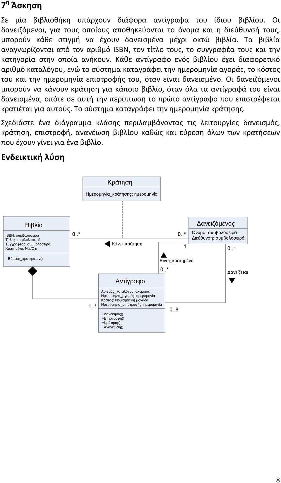 Τα βιβλία αναγνωρίζονται από τον αριθμό ISBN, τον τίτλο τους, το συγγραφέα τους και την κατηγορία στην οποία ανήκουν.