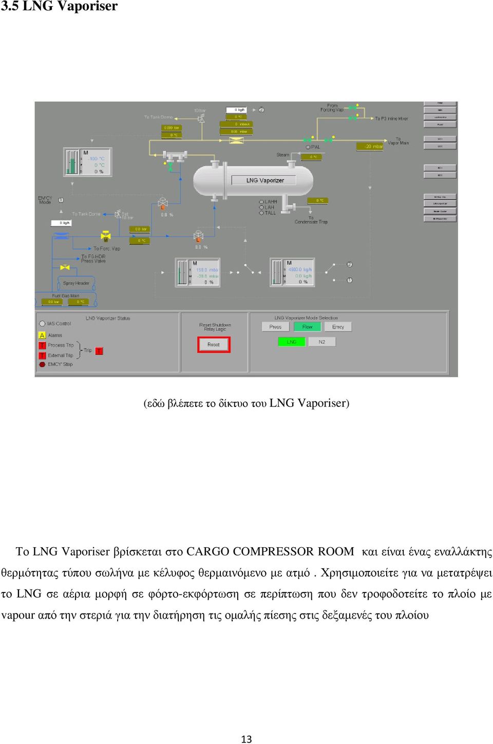 Χρησιµοποιείτε για να µετατρέψει το LNG σε αέρια µορφή σε φόρτο-εκφόρτωση σε περίπτωση που δεν