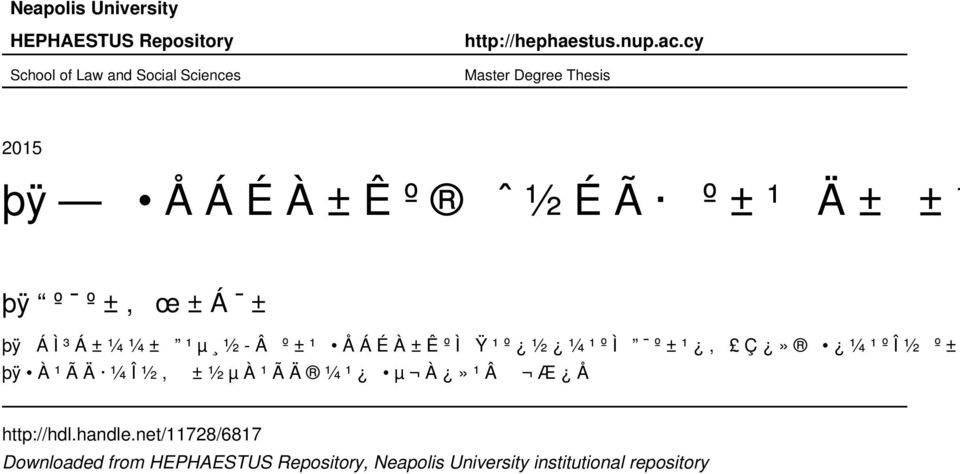 cy Master Degree Thesis 2015 þÿ ÅÁÉÀ±Êº ˆ½ÉÃ º±¹ Ä± ±½ þÿ º º±, œ±á ± þÿ ÁÌ³Á±¼¼± ¹µ ½ Â º±¹