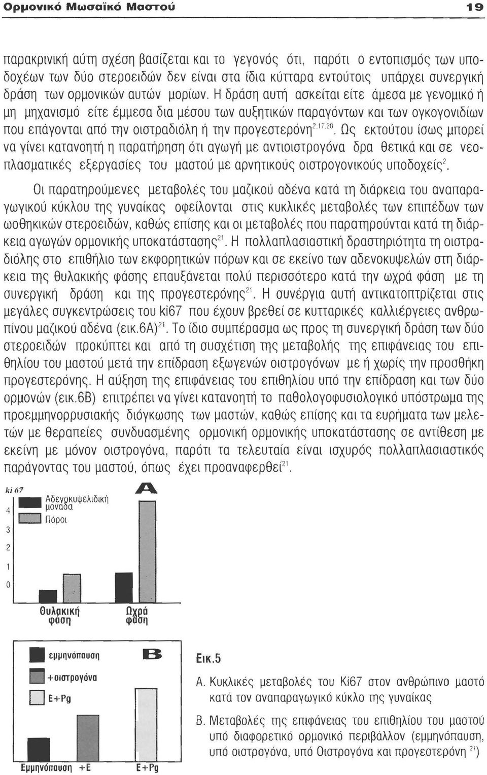 Η δράση αυτή ασκείται είτε άμεσα με γενομικό ή μη μηχανισμό είτε έμμεσα δια μέσου των αυξητικών παραγόντων και των ογκογονιδίων που επάγονται από την οιστραδιόλη ή την προγεστερόνη 2 1 720 Ως