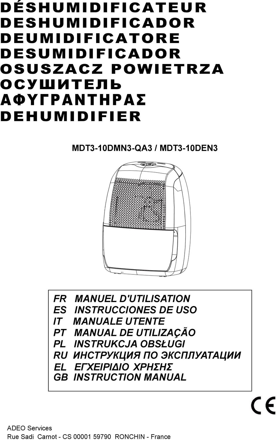 INSTRUCCIONES DE USO IT MANUALE UTENTE PT MANUAL DE UTILIZAO PL INSTRUKCJA OBSUGI RU EL