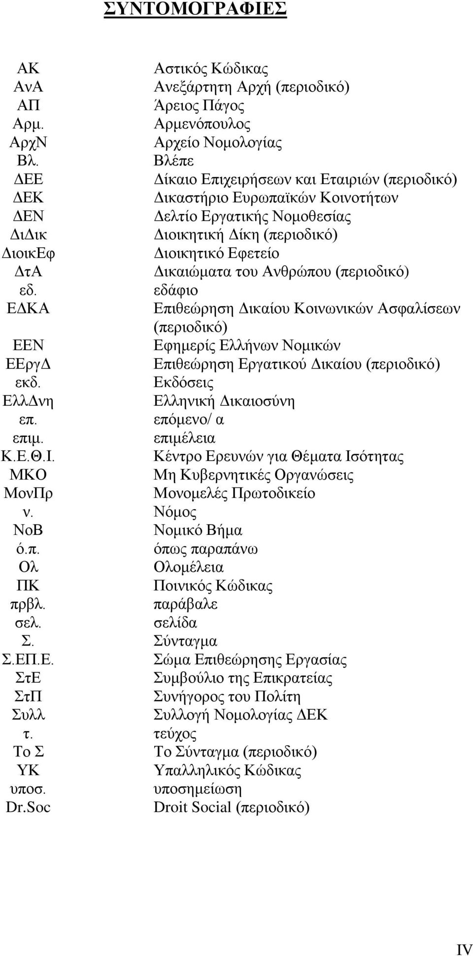 ηνπ Αλζξψπνπ (πεξηνδηθφ) εδ. εδάθην ΔΓΚΑ Δπηζεψξεζε Γηθαίνπ Κνηλσληθψλ Αζθαιίζεσλ (πεξηνδηθφ) ΔΔΝ Δθεκεξίο Διιήλσλ Ννκηθψλ ΔΔξγΓ Δπηζεψξεζε Δξγαηηθνχ Γηθαίνπ (πεξηνδηθφ) εθδ.