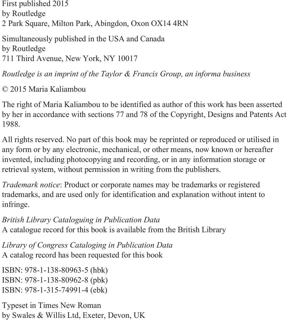 sections 77 and 78 of the Copyright, Designs and Patents Act 1988. All rights reserved.