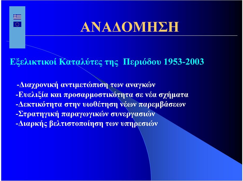 νέα σχήματα -Δεκτικότητα στην υιοθέτηση νέων παρεμβάσεων