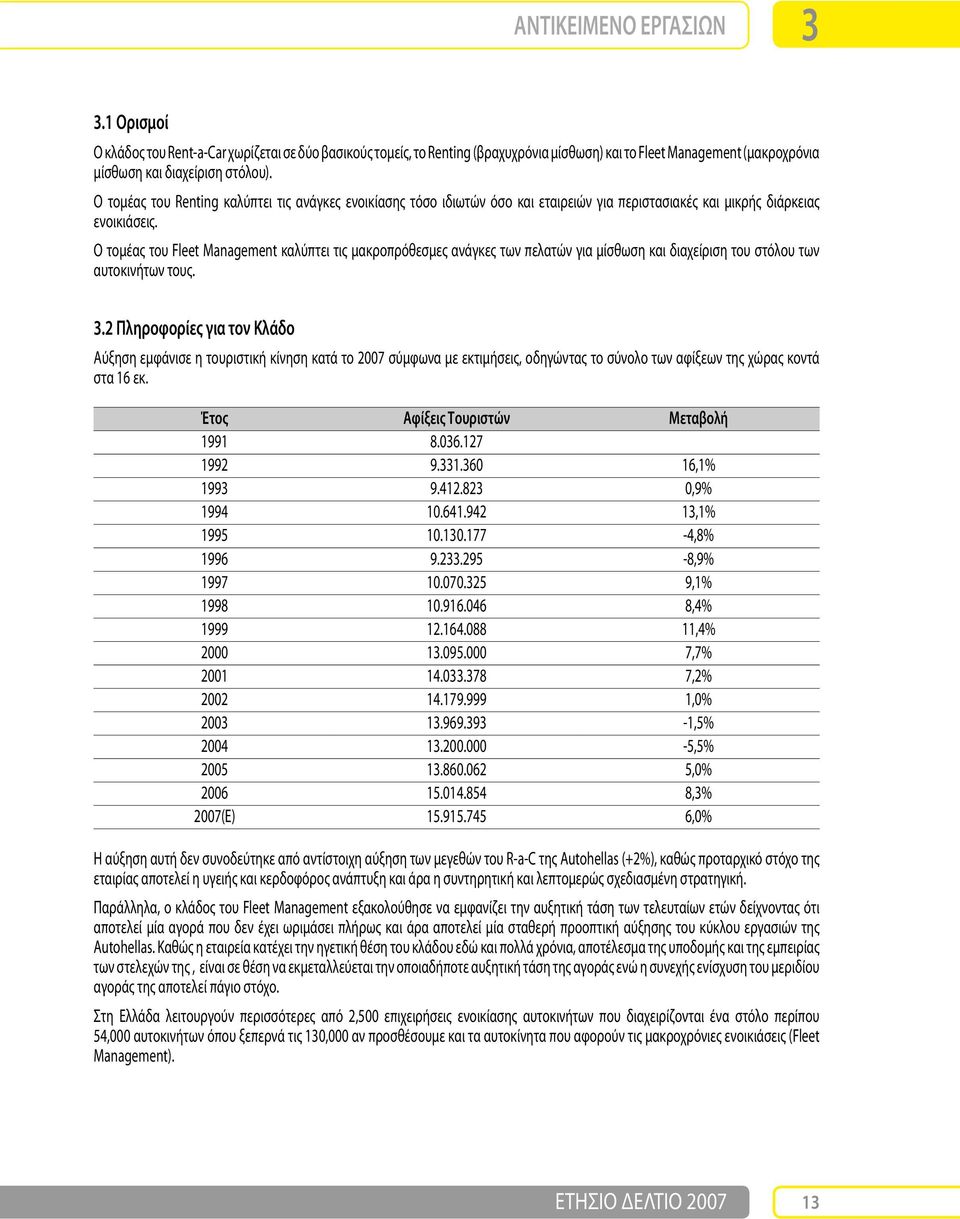 Ο τομέας του Fleet Management καλύπτει τις μακροπρόθεσμες ανάγκες των πελατών για μίσθωση και διαχείριση του στόλου των αυτοκινήτων τους. 3.