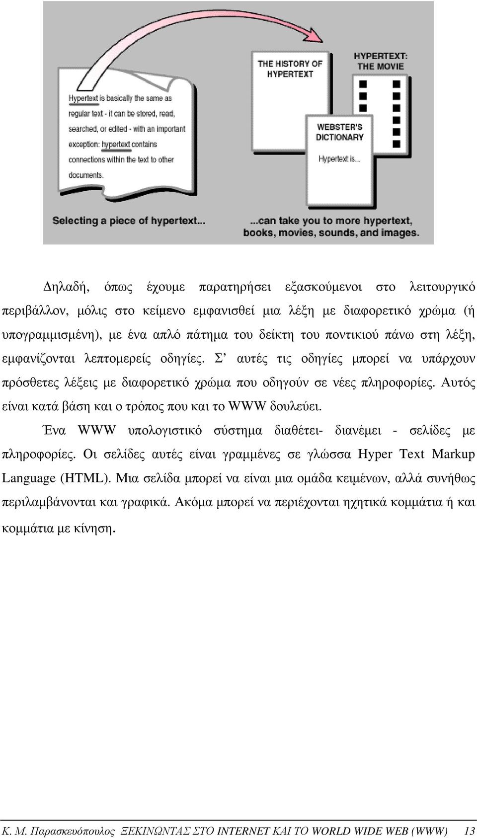 Αυτός είναι κατά βάση και ο τρόπος που και το WWW δουλεύει. Ένα WWW υπολογιστικό σύστημα διαθέτει- διανέμει - σελίδες με πληροφορίες.