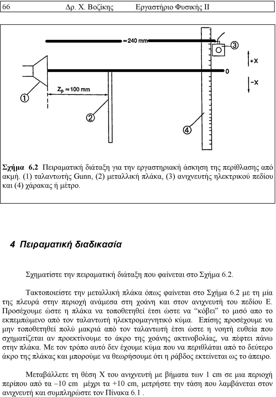 2 µε τη µία της πλευρά στην περιοχή ανάµεσα στη χοάνη και στον ανιχνευτή του πεδίου Ε.