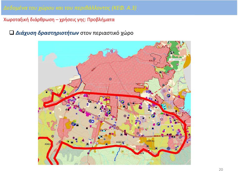 3) Χωροταξική διάρθρωση χρήσεις