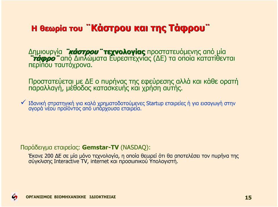 Ιδανική στρατηγική για καλά χρηµατοδοτούµενες Startup εταιρείες ή για εισαγωγή στην αγορά νέου προϊόντος από υπάρχουσα εταιρεία.