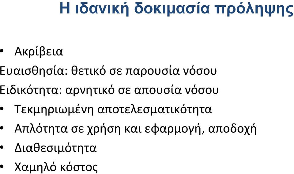 απουσία νόσου Τεκμηριωμένη αποτελεσματικότητα